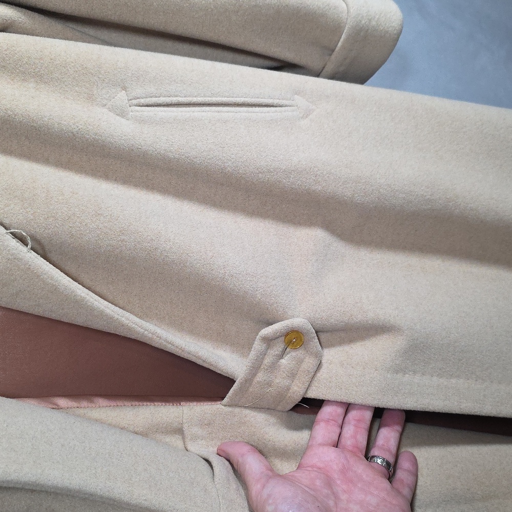 Vintage Sanger's Dallas Elegant Cream Women's Cashmere Coat - Picture 13 of 15